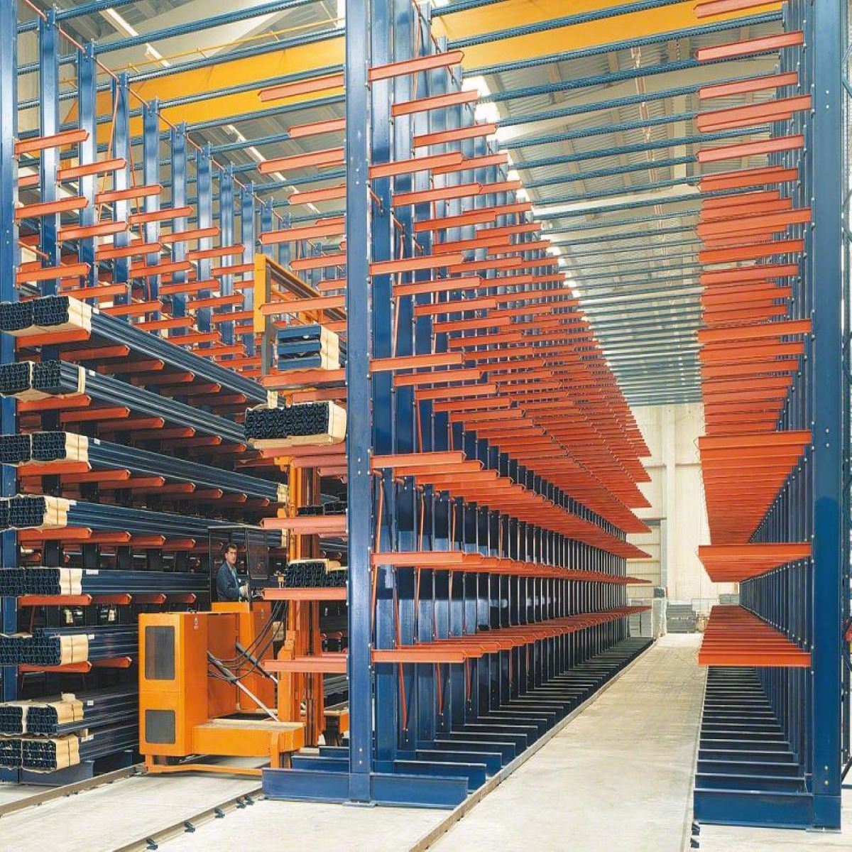 انبار صنعتی قابل اعتماد Cantilever رک سیستم های ذخیره سازی برای لوله های فولادی